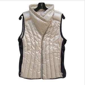 Calvin Klein Performance Cream Black Quilted Down Vest Women’s Size Large